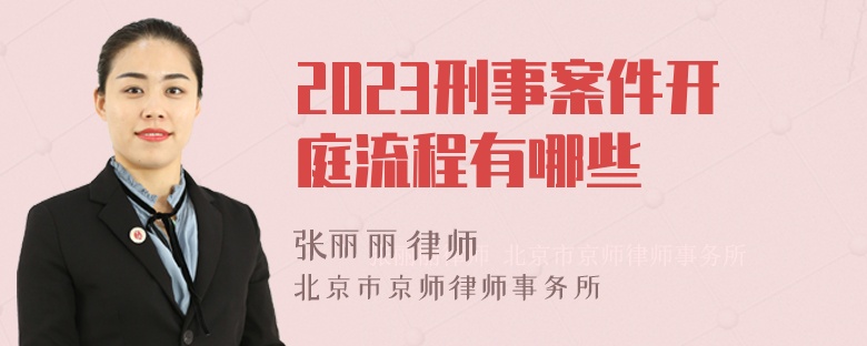 2023刑事案件开庭流程有哪些