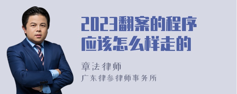 2023翻案的程序应该怎么样走的