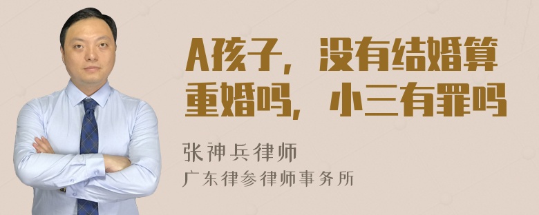 A孩子，没有结婚算重婚吗，小三有罪吗