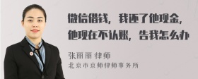 微信借钱，我还了他现金，他现在不认账，告我怎么办