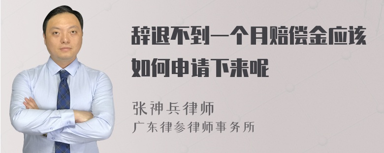 辞退不到一个月赔偿金应该如何申请下来呢