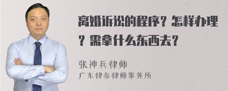 离婚诉讼的程序？怎样办理？需拿什么东西去？