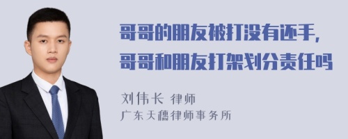 哥哥的朋友被打没有还手，哥哥和朋友打架划分责任吗