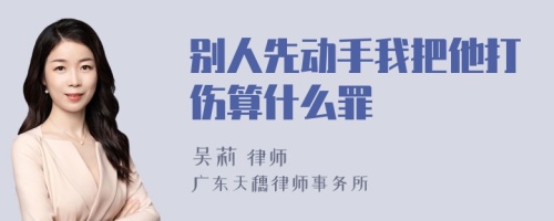 别人先动手我把他打伤算什么罪