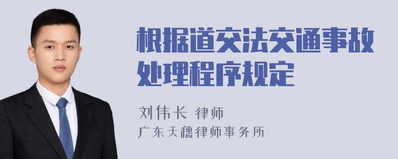 根据道交法交通事故处理程序规定