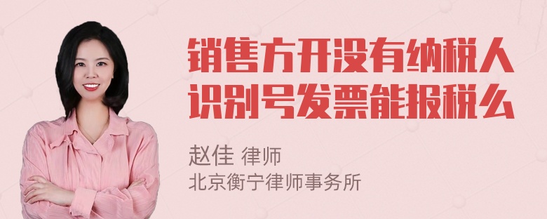 销售方开没有纳税人识别号发票能报税么