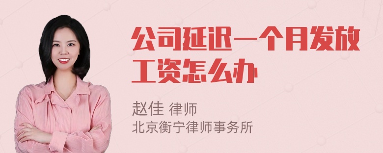 公司延迟一个月发放工资怎么办