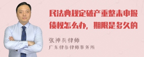 民法典规定破产重整未申报债权怎么办，期限是多久的