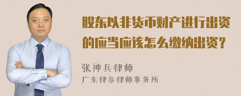 股东以非货币财产进行出资的应当应该怎么缴纳出资？