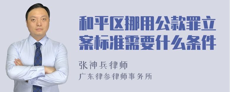 和平区挪用公款罪立案标准需要什么条件