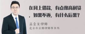 在网上借款，有点像高利贷，如果不还，有什么后果？