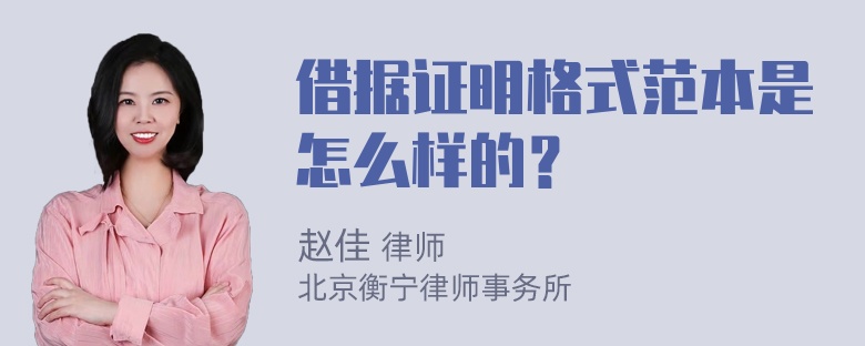 借据证明格式范本是怎么样的？