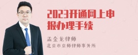 2023开通网上申报办理手续