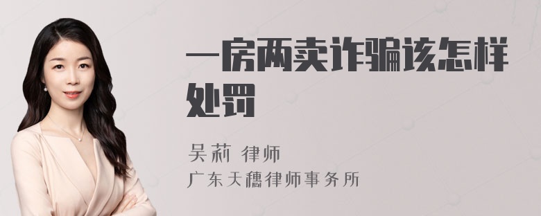 一房两卖诈骗该怎样处罚