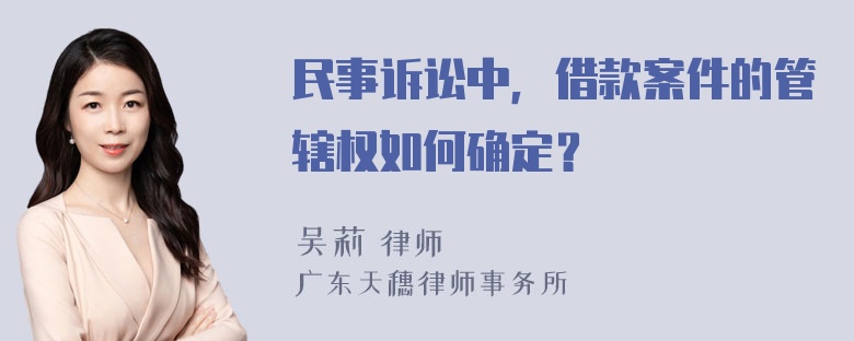 民事诉讼中，借款案件的管辖权如何确定？