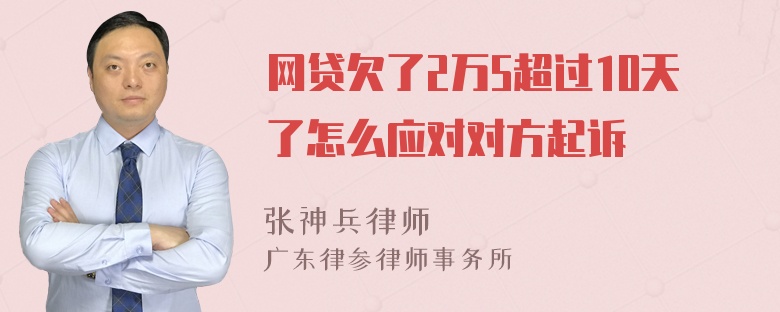 网贷欠了2万5超过10天了怎么应对对方起诉