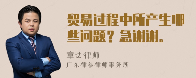 贸易过程中所产生哪些问题？急谢谢。