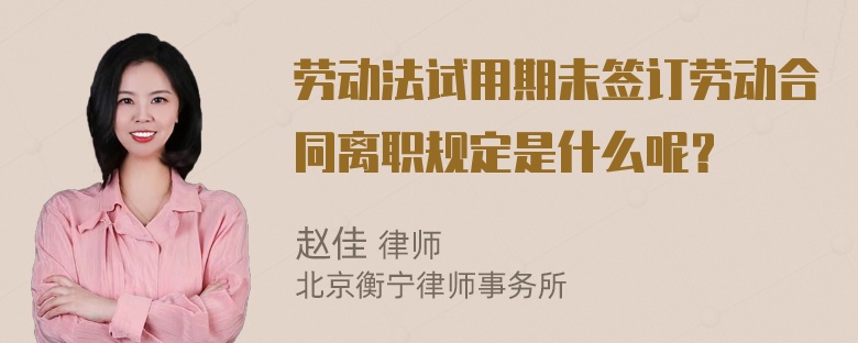 劳动法试用期未签订劳动合同离职规定是什么呢？