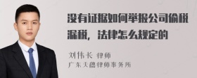 没有证据如何举报公司偷税漏税，法律怎么规定的