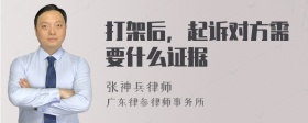 打架后，起诉对方需要什么证据