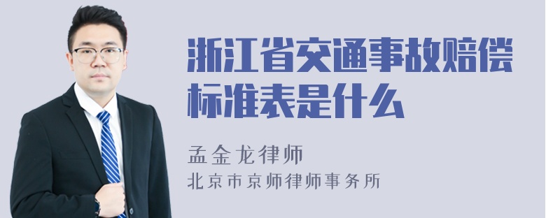 浙江省交通事故赔偿标准表是什么