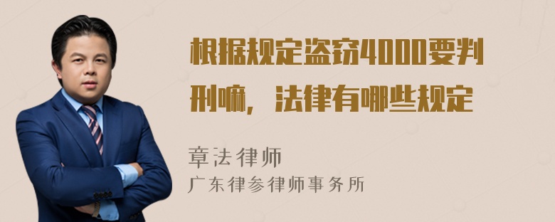 根据规定盗窃4000要判刑嘛，法律有哪些规定