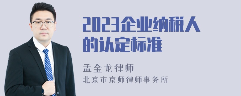 2023企业纳税人的认定标准