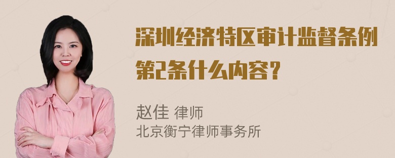 深圳经济特区审计监督条例第2条什么内容？