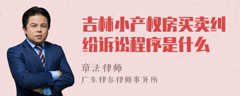 吉林小产权房买卖纠纷诉讼程序是什么
