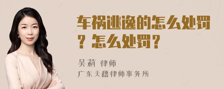 车祸逃逸的怎么处罚？怎么处罚？