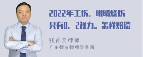 2022年工伤。眼睛烧伤只有0．2视力。怎样赔偿