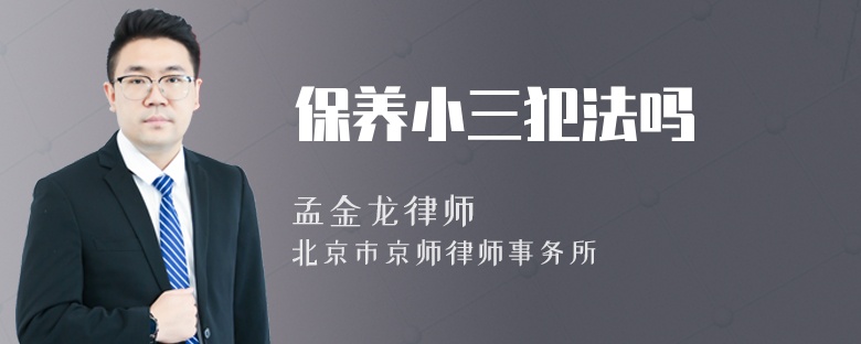 保养小三犯法吗