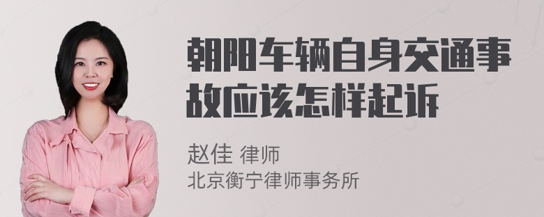 朝阳车辆自身交通事故应该怎样起诉