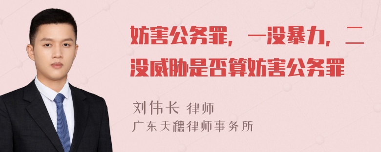 妨害公务罪，一没暴力，二没威胁是否算妨害公务罪