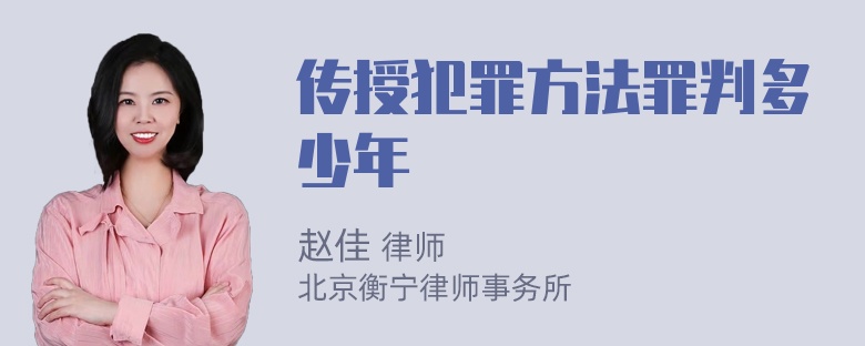 传授犯罪方法罪判多少年