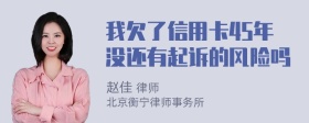 我欠了信用卡45年没还有起诉的风险吗