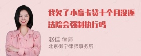 我欠了小赢卡贷十个月没还法院会强制执行吗