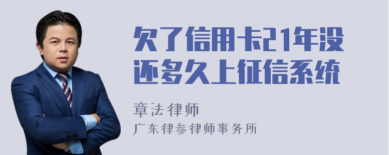 欠了信用卡21年没还多久上征信系统