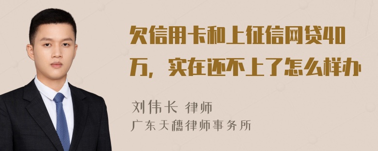 欠信用卡和上征信网贷40万，实在还不上了怎么样办