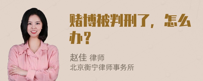 赌博被判刑了，怎么办？