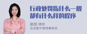 行政处罚指什么一般都有什么样的程序