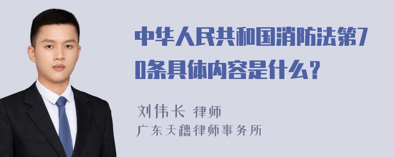 中华人民共和国消防法第70条具体内容是什么？