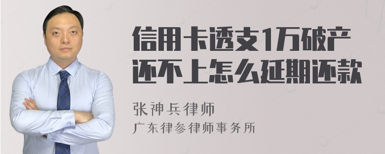 信用卡透支1万破产还不上怎么延期还款