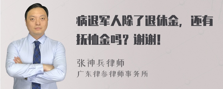 病退军人除了退休金，还有抚恤金吗？谢谢！