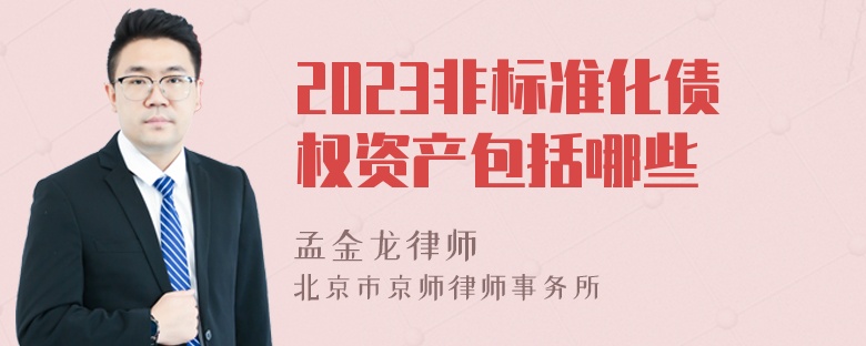 2023非标准化债权资产包括哪些