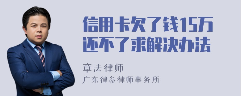 信用卡欠了钱15万还不了求解决办法