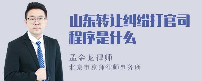 山东转让纠纷打官司程序是什么