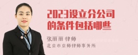 2023设立分公司的条件包括哪些