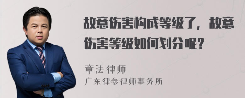 故意伤害构成等级了，故意伤害等级如何划分呢？