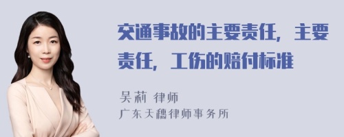 交通事故的主要责任，主要责任，工伤的赔付标准